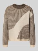 Loose fit gebreide pullover met all-over motief, model 'LINNA'