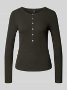 Slim fit shirt met lange mouwen, ronde hals en knoopsluiting