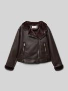 Regular fit jack in leerlook van teddybont, model 'STARRY'