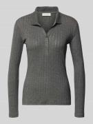 Slim fit shirt met lange mouwen van een mix van katoen en modal