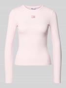 Slim fit shirt met lange mouwen van katoenmix