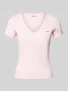 Slim fit T-shirt van katoenmix
