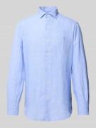 Custom fit linnen overhemd met haaikraag