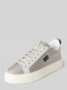 Leren sneakers met labelpatch