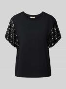 T-shirt met geribde ronde hals, model 'WINGS'