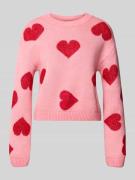 Comfort fit gebreide pullover met hart-intarsia, model 'HAPPIE'