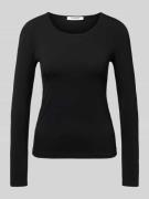 Shirt met lange mouwen en geribde ronde hals