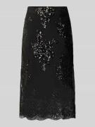 Knielange rok met pailletten, model 'AUBE'