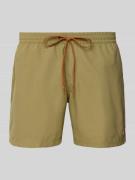 Zwembroek met labeldetail en elastische band