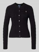 Slim fit gebreid jack met logostitching