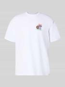 T-shirt met labelprint en ronde hals