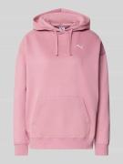 Relaxed fit hoodie met labelstitching en kangoeroezak