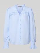 Regular fit overhemdblouse met blinde knoopsluiting, model 'Sonja'