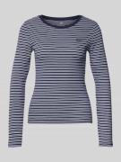 Slim fit shirt met lange mouwen en logostitching, model 'Essential'