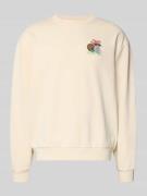 Sweatshirt met labelprint en ronde hals