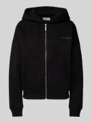 Oversized sweatjack met labelprint