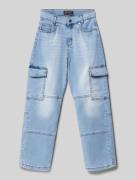 Regular fit jeans met cargozakken