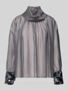 Blouse van viscosemix met col en pailletten