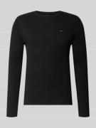 Slim fit longsleeve met ribstructuur