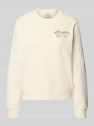 Sweatshirt met labelprint en ronde hals