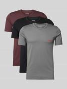 Regular fit T-shirt van puur katoen in een set van 3 stuks
