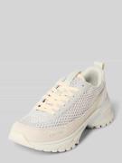 Sneakers met labeldetail en profielzool