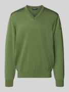 Gebreide pullover van scheerwol met V-hals