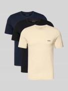 Regular fit T-shirt van puur katoen in een set van 3 stuks