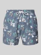 Zwembroek met all-over motief, model 'PIRANHA'