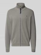 Cardigan met opstaande kraag en ritssluiting