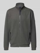 Sweatjack met structuurmotief en ritszakken