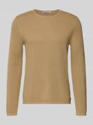 Basic gebreide pullover met ronde hals en rolranden