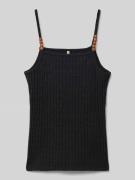 Slim fit top met spaghettibandjes, model 'MILANA'