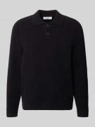 Regular fit gebreide pullover met polokraag