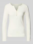 Slim fit shirt met lange mouwen van katoenmix met henleyhals