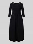 Midi-jurk met ronde hals