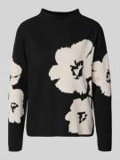 Gebreide pullover met geribde opstaande kraag