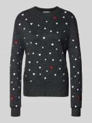 Regular fit gebreide pullover met borduursels