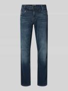 Straight fit jeans met logostitching, model 'Commander'