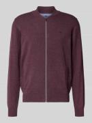 Cardigan met opstaande kraag en ritssluiting