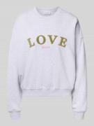 Sweatshirt met statementstitching en ronde hals