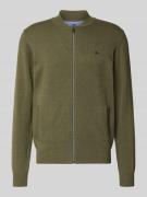 Cardigan met opstaande kraag en ritssluiting