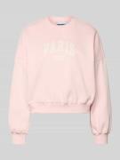 Sweatshirt met labelprint en ronde hals