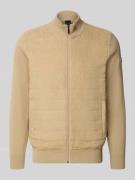 Sweatjack met opstaande kraag en doorgestikte naden