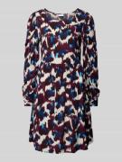 Knielange jurk van viscose met ronde hals