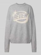 Gebreide pullover met labelprint