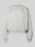 Sweatshirt met labelprint en ronde hals