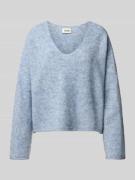 Gebreide pullover van alpacamix met V-hals, model 'SOMAIJA'