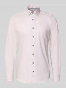 Slim fit zakelijk overhemd van katoenmix met kentkraag