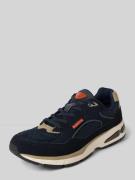 Sneakers van leermix met logodetail, model 'Parry'